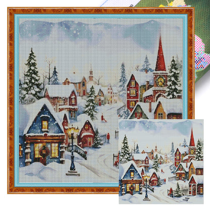 Winter Christmas Igloo - 11CT Stamped Cross Stitch 60*50CM(Joy Sunday)