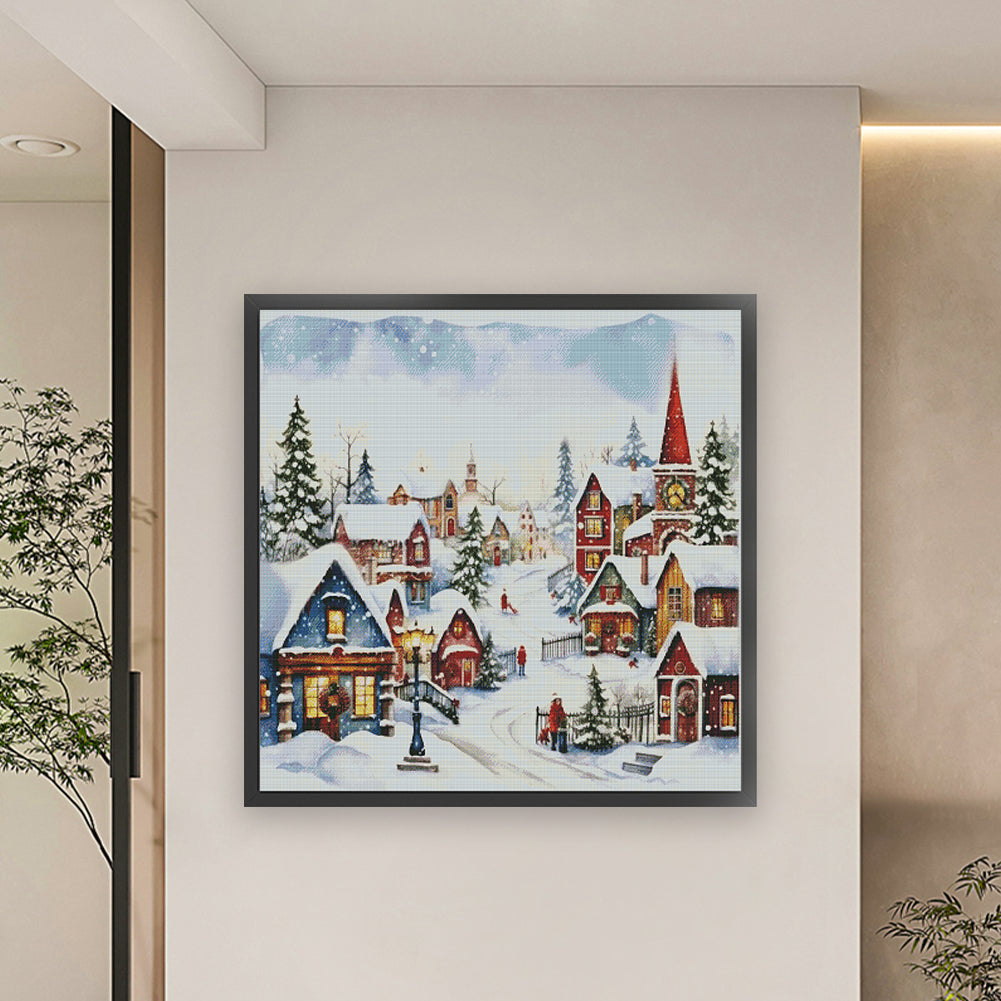 Winter Christmas Igloo - 11CT Stamped Cross Stitch 60*50CM(Joy Sunday)