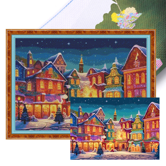 Winter Christmas Igloo - 11CT Stamped Cross Stitch 60*50CM(Joy Sunday)