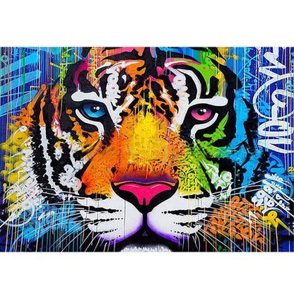 Colorful Tiger - 11CT Stamped Cross Stitch 60*45CM(Joy Sunday)