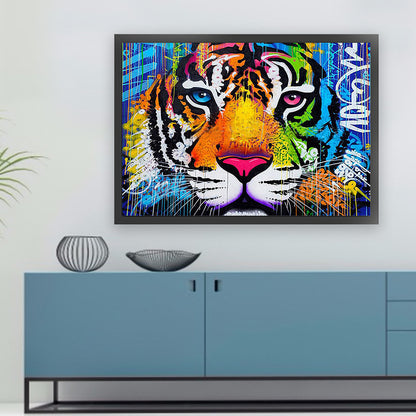 Colorful Tiger - 11CT Stamped Cross Stitch 60*45CM(Joy Sunday)