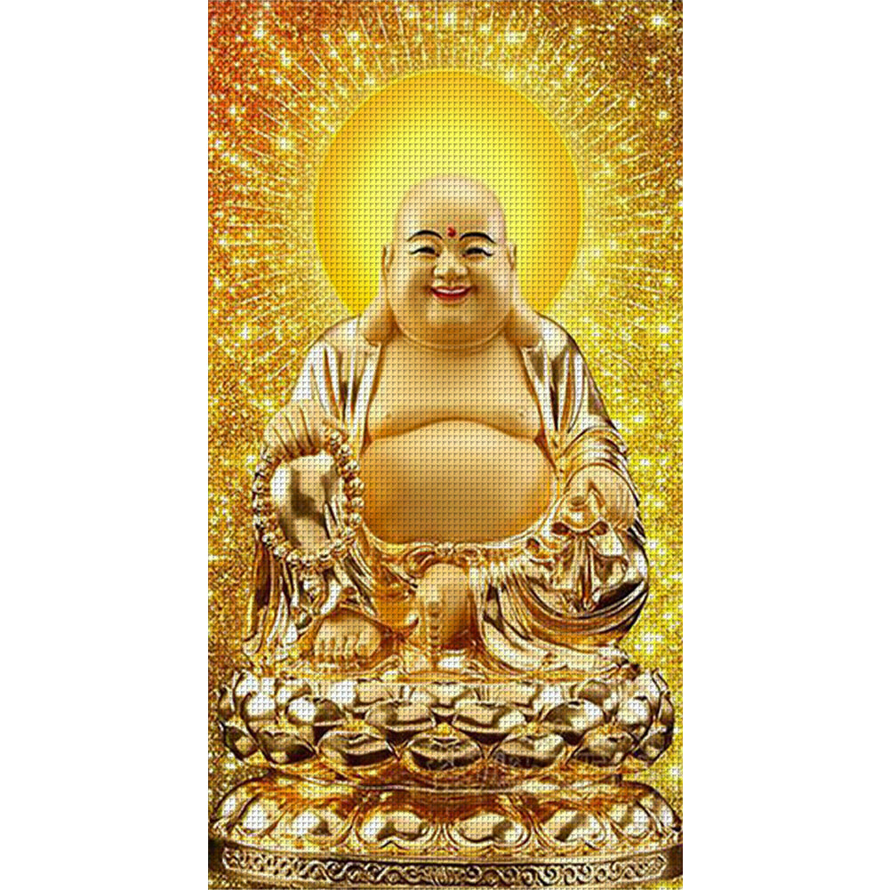 Golden Buddha Statue - 11CT Stamped Cross Stitch 40*70CM(Joy Sunday)