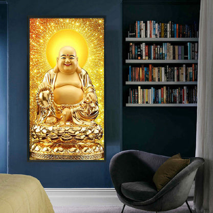 Golden Buddha Statue - 11CT Stamped Cross Stitch 40*70CM(Joy Sunday)