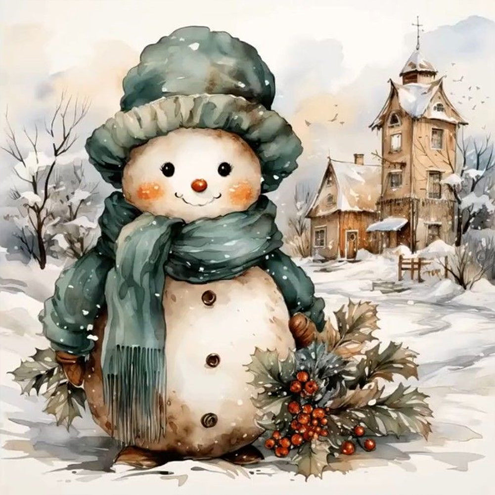 Christmas Snowman - Full AB Square Drill Diamond Painting 40*40CM