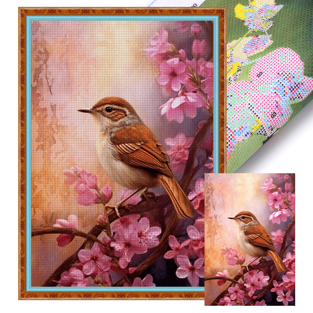 Bird - 18CT Stamped Cross Stitch 25*35CM(Joy Sunday)