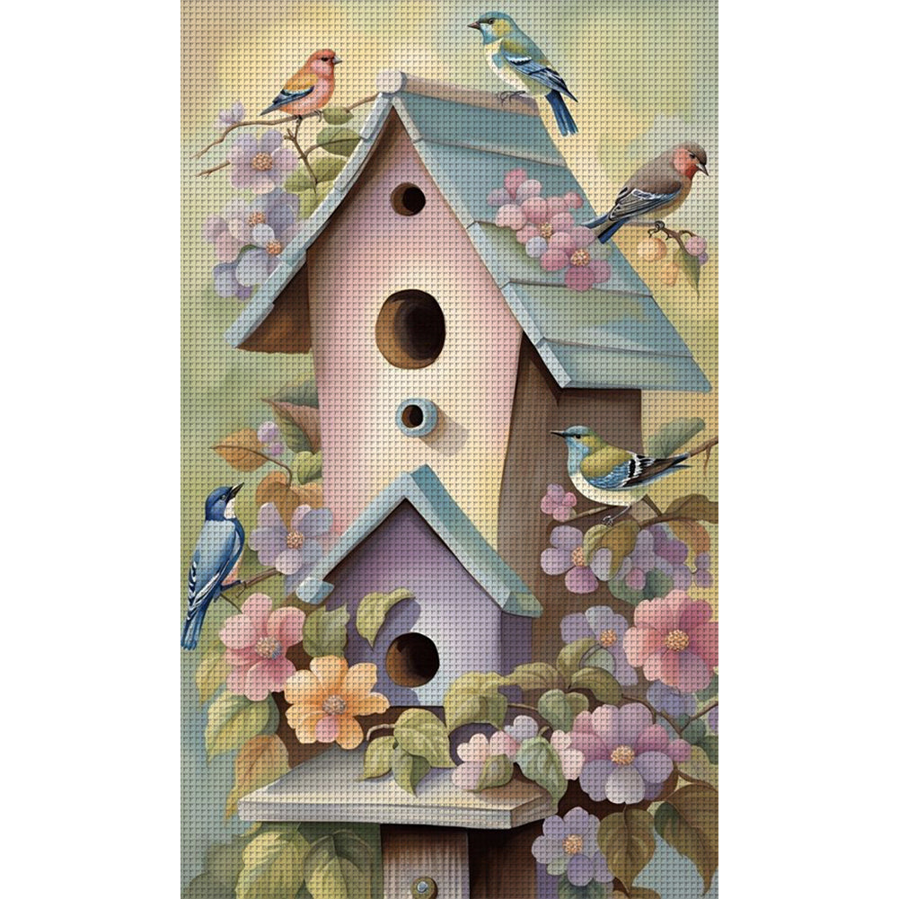 Flower And Bird Room - 11CT Stamped Cross Stitch 35*60CM(Joy Sunday)