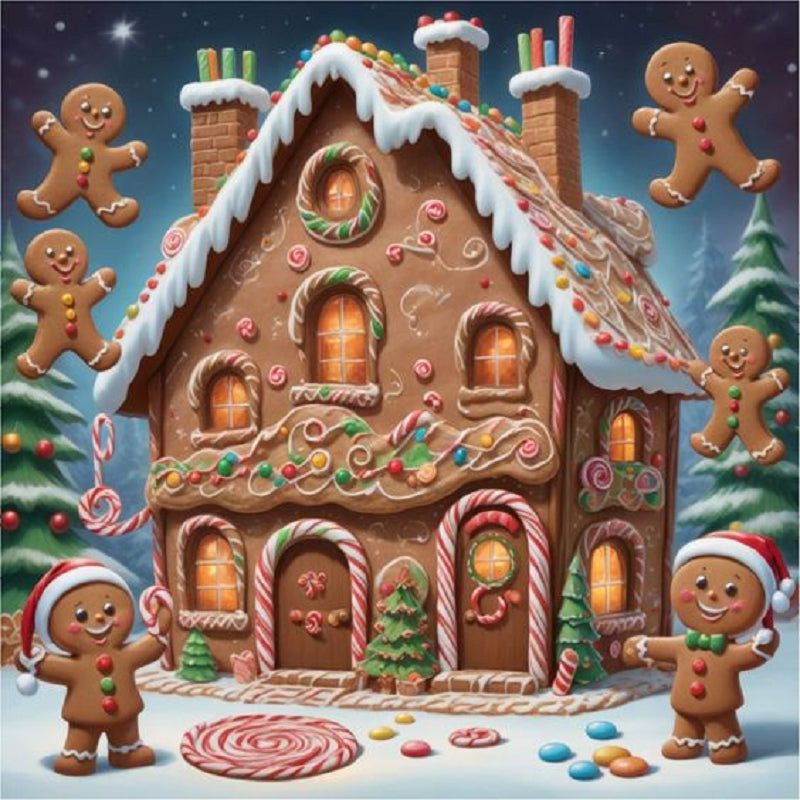 Christmas Cookie House - Full Round Drill Diamond Painting 30*30CM