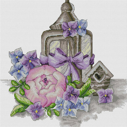 Spring Of Flowers And Lanterns - 14CT Stamped Cross Stitch 38*37CM(Joy Sunday)