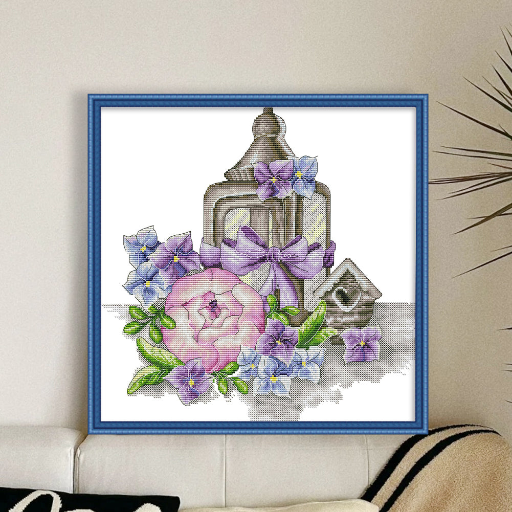 Spring Of Flowers And Lanterns - 14CT Stamped Cross Stitch 38*37CM(Joy Sunday)