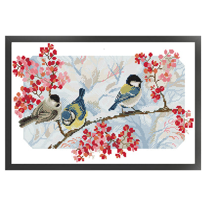 Three Little Birds Five - 14CT Stamped Cross Stitch 42*28CM(Joy Sunday)