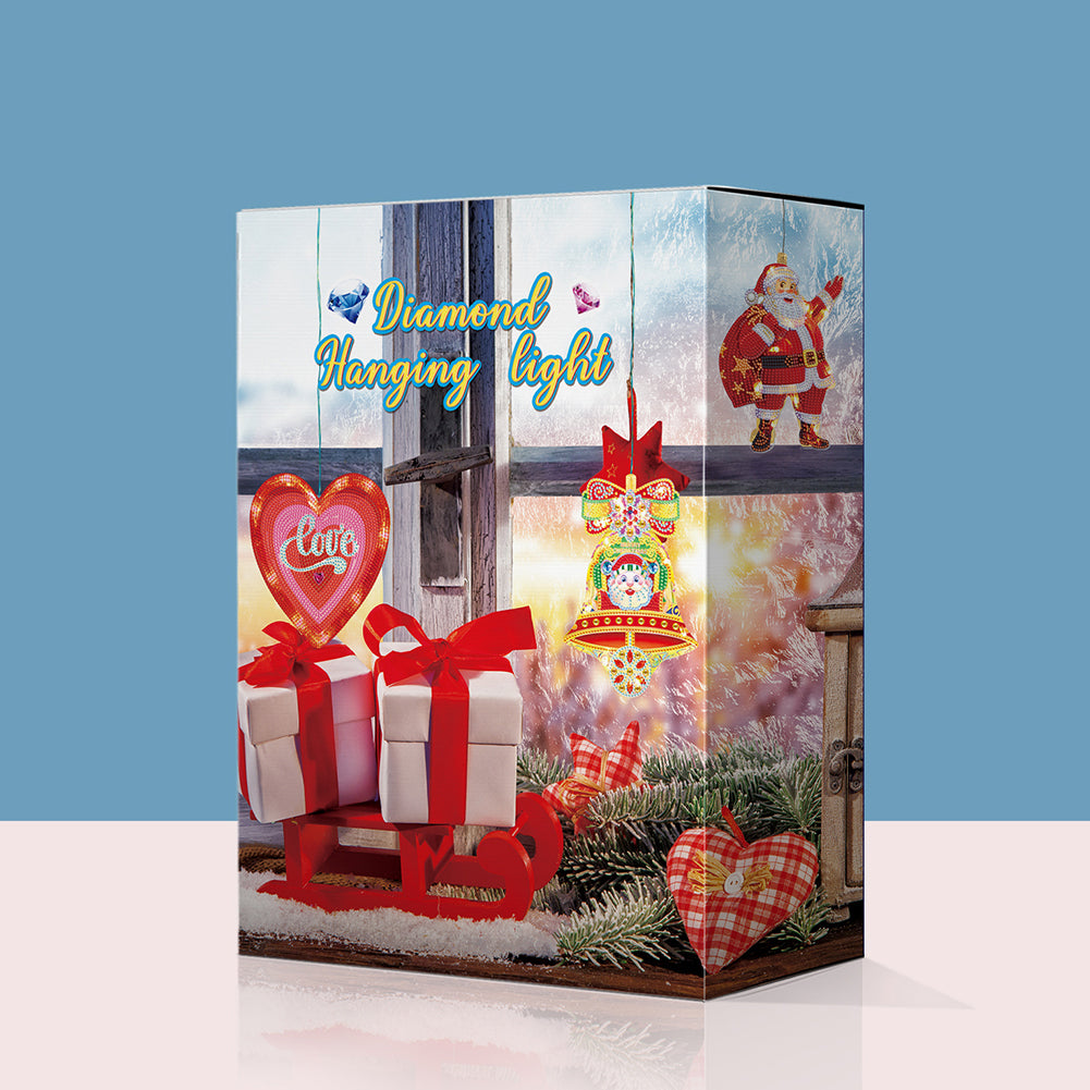 Special Shape Diamond Art Hanging Lamp Diamond Art Handmade Craft (Santa)