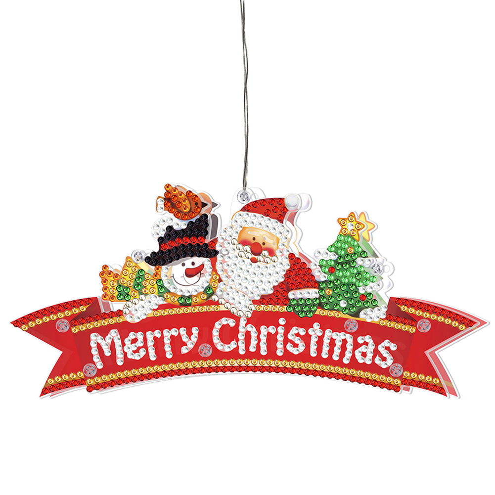 Special Shape Diamond Art Hanging Lamp Diamond Art Handmade Craft (Christmas #6)