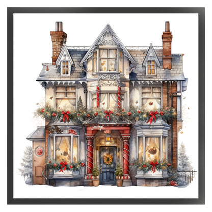 Christmas Cabin - 18CT Counted Cross Stitch 35*35CM(Joy Sunday)