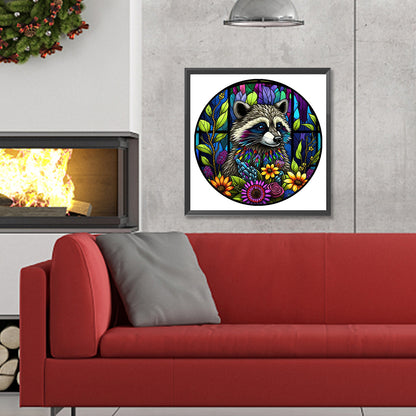 Colorful Raccoon - Full Round Drill Diamond Painting 30*30CM