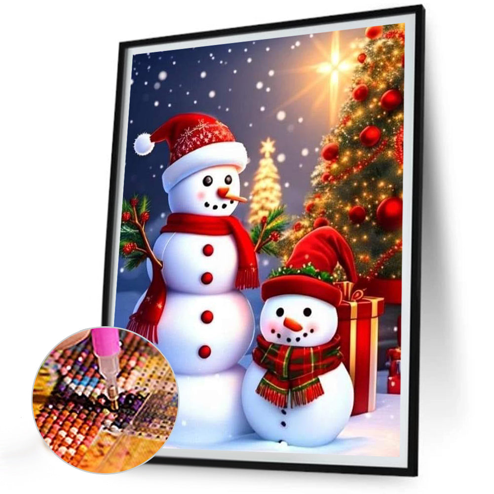 Christmas Snowman - Full Round Drill Diamond Painting 30*40CM