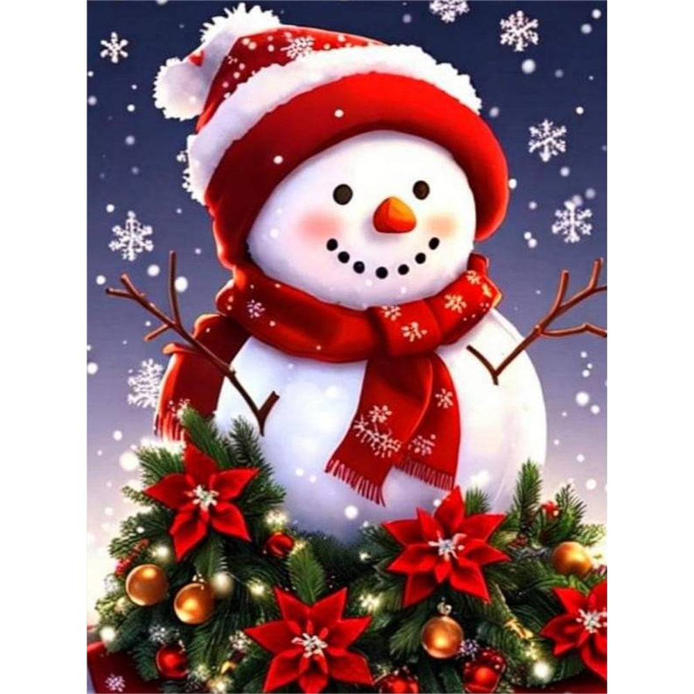 Christmas Snowman - Full Round Drill Diamond Painting 30*40CM