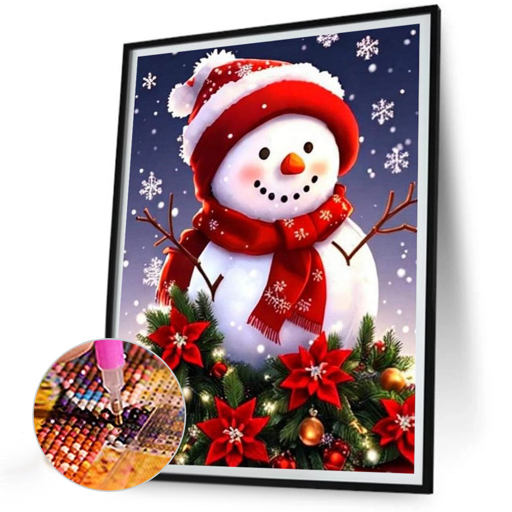 Christmas Snowman - Full Round Drill Diamond Painting 30*40CM