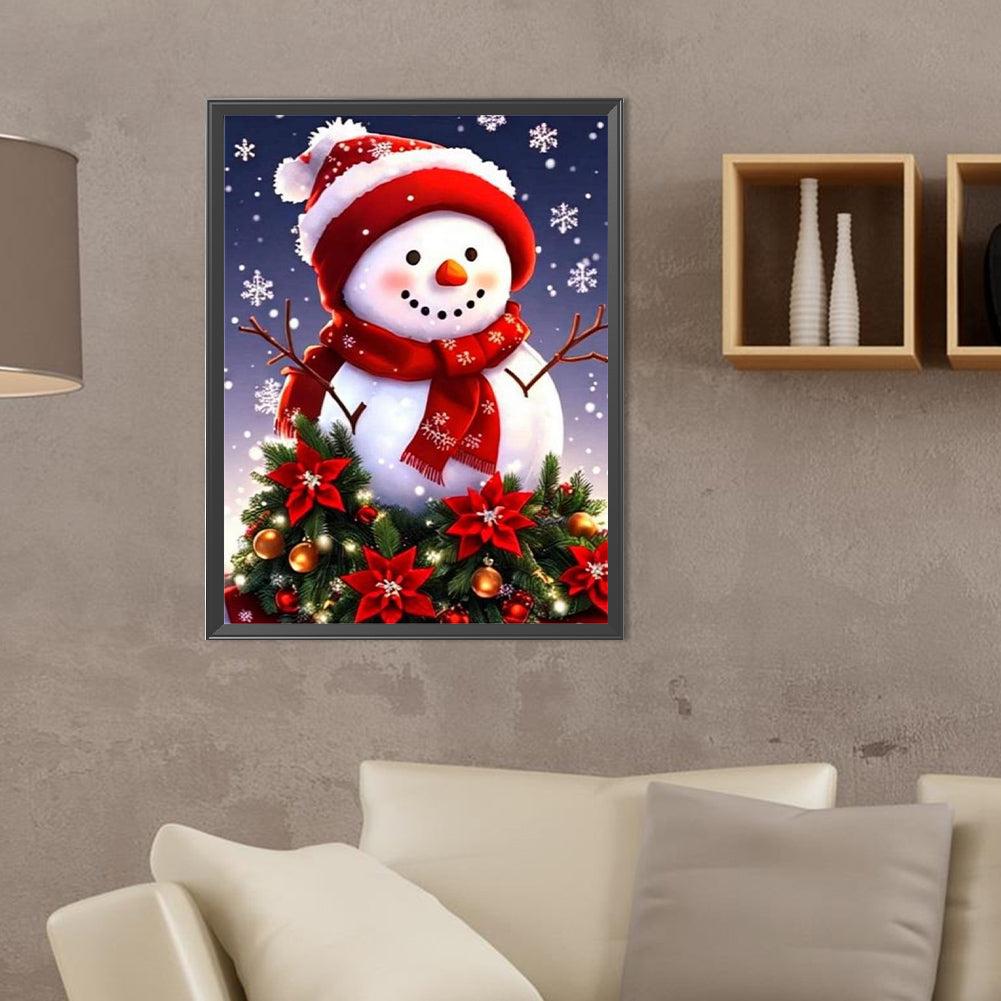 Christmas Snowman - Full Round Drill Diamond Painting 30*40CM