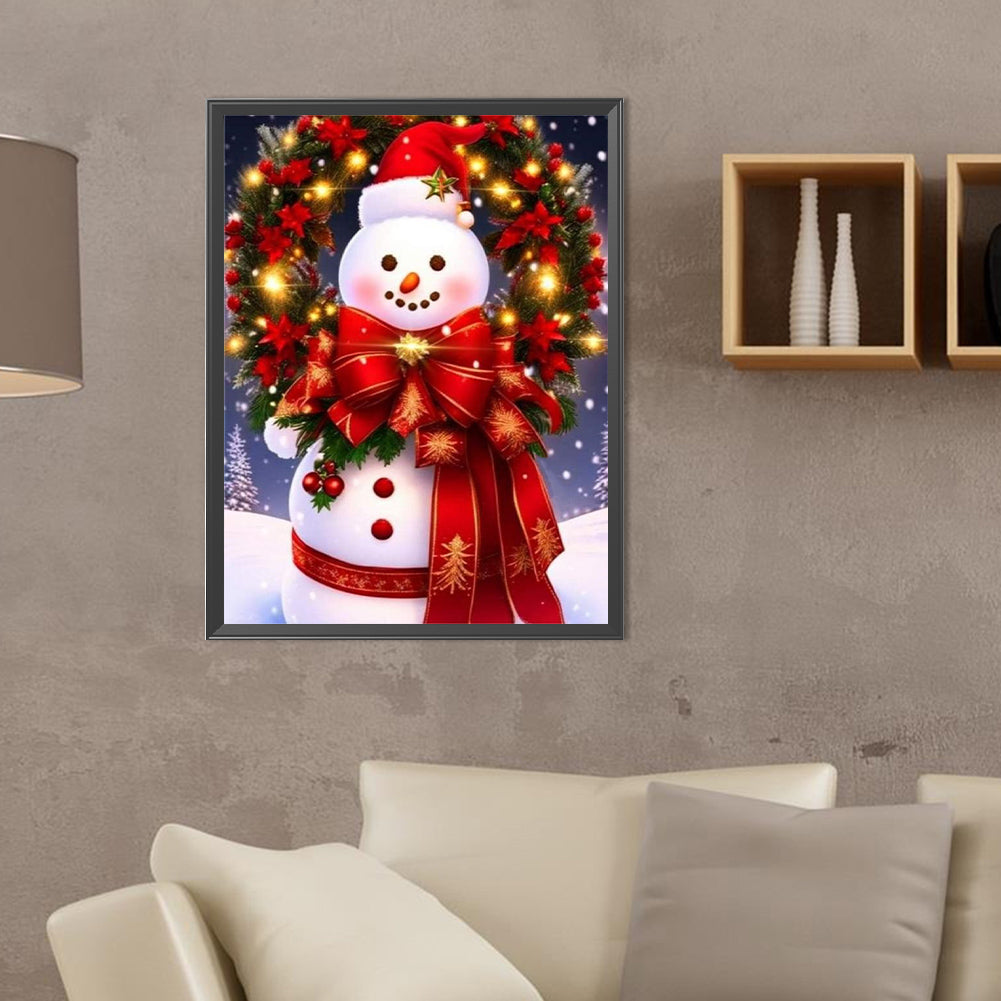 Christmas Snowman - Full Round Drill Diamond Painting 30*40CM