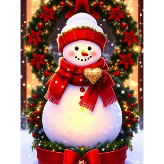 Christmas Snowman - Full Round Drill Diamond Painting 30*40CM