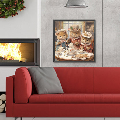 Warm Animal Family - Full Round Drill Diamond Painting 30*30CM