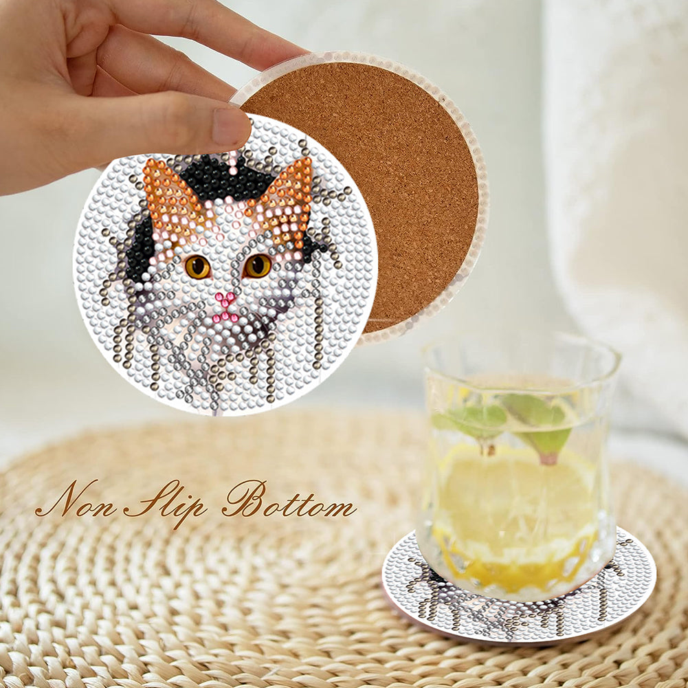 8 PCS Acrylic Diamond Painting Art Coaster Kit with Holder(Critters in the Hole)