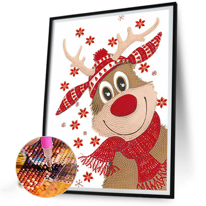 Christmas Deer - Special Shaped Drill Diamond Painting 30*40CM