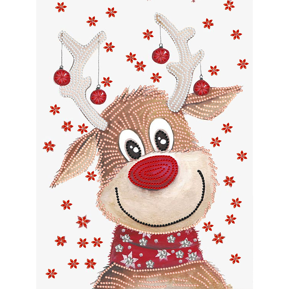 Christmas Deer - Special Shaped Drill Diamond Painting 30*40CM