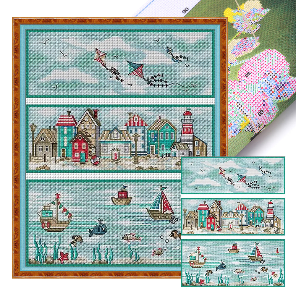 Sea, Land And Air - 14CT Stamped Cross Stitch 33*40CM(Joy Sunday)