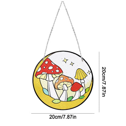 Acrylic Mushroom Single-Sided DIY Diamond Painting Hanging Pendant 20x20cm (#1)