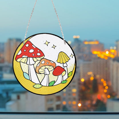 Acrylic Mushroom Single-Sided DIY Diamond Painting Hanging Pendant 20x20cm (#1)