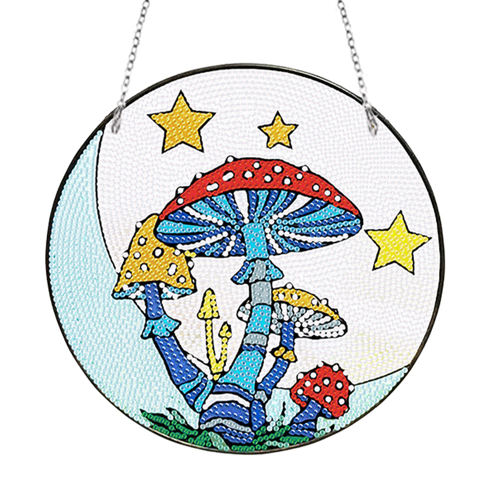 Acrylic Mushroom Single-Sided DIY Diamond Painting Hanging Pendant 20x20cm (#2)