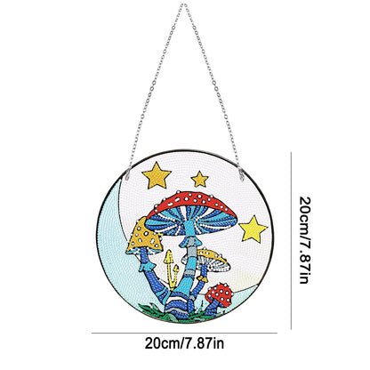 Acrylic Mushroom Single-Sided DIY Diamond Painting Hanging Pendant 20x20cm (#2)