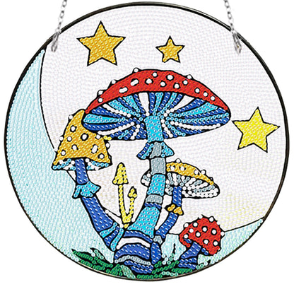 Acrylic Mushroom Single-Sided DIY Diamond Painting Hanging Pendant 20x20cm (#2)