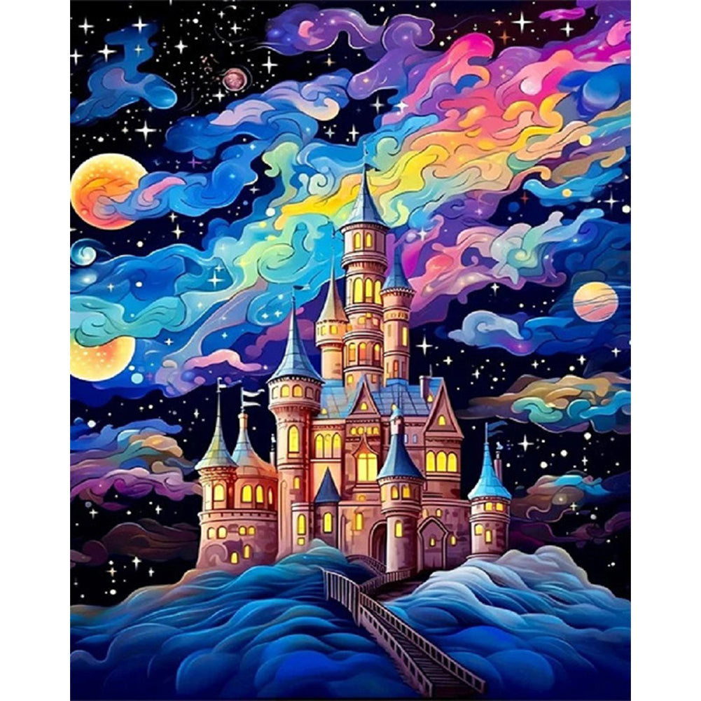 Castle Under The Stars - Full AB Round Drill Diamond Painting 40*50CM