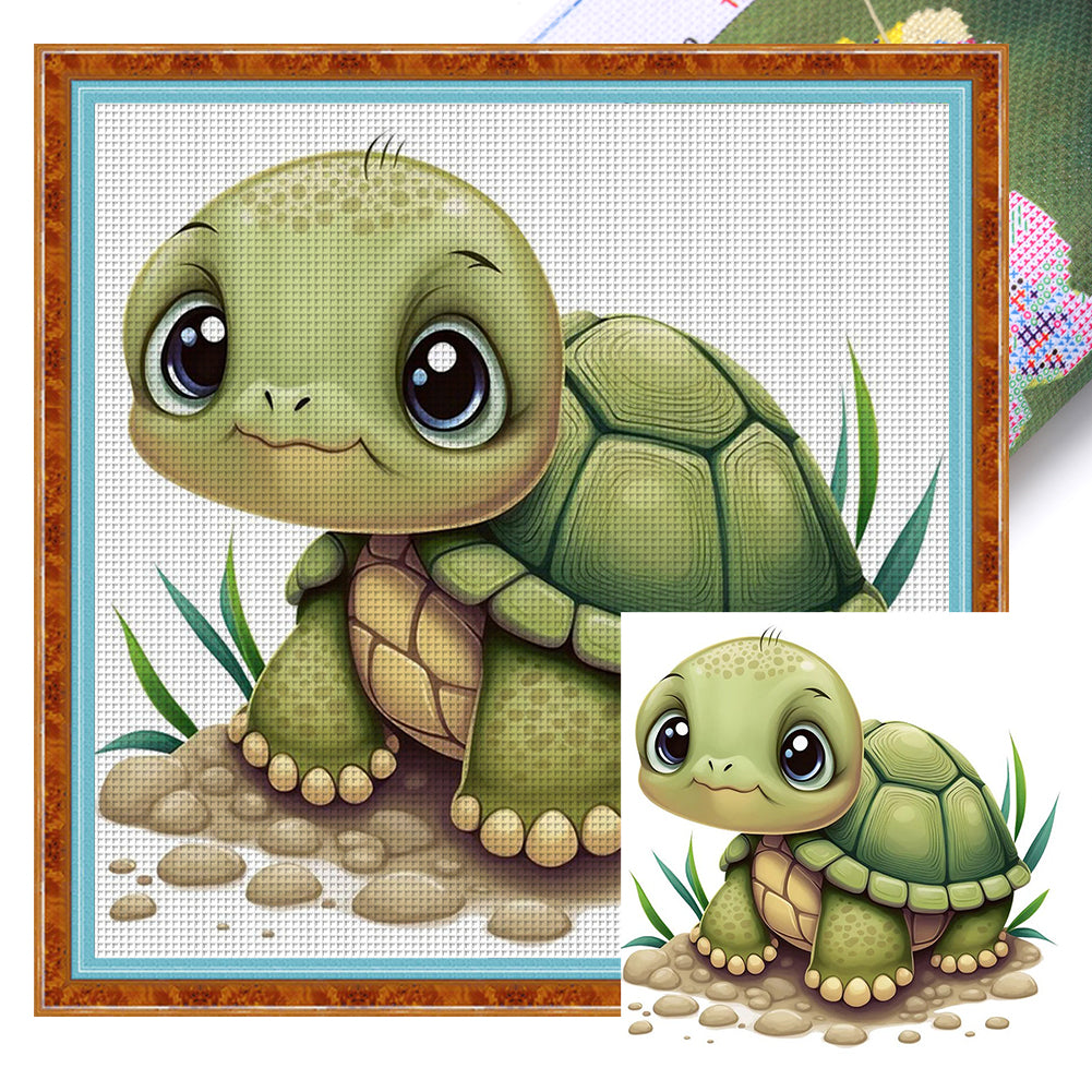 Turtle - 11CT Stamped Cross Stitch 40*40CM(Joy Sunday)