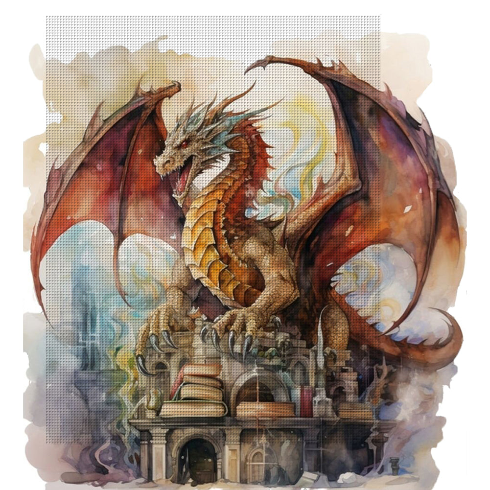 Dragon - 11CT Stamped Cross Stitch 55*60CM(Joy Sunday)