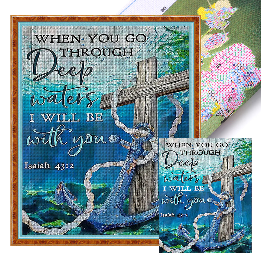 Seabed Anchor - 11CT Stamped Cross Stitch 40*50CM(Joy Sunday)