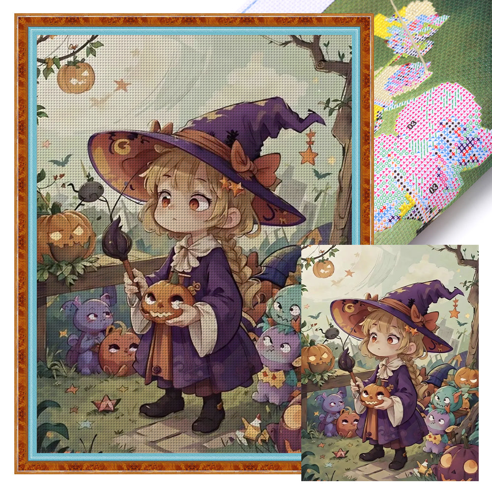 Little Witch - 11CT Stamped Cross Stitch 40*55CM(Joy Sunday)