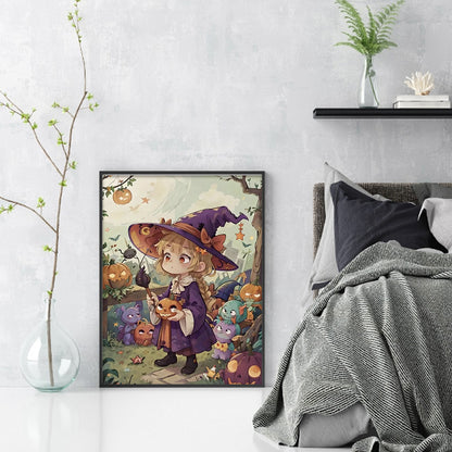 Little Witch - 11CT Stamped Cross Stitch 40*55CM(Joy Sunday)