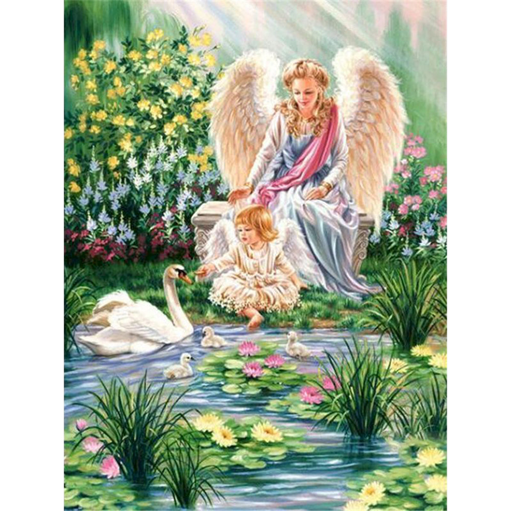 Swans And Angels - 11CT Stamped Cross Stitch 50*65CM(Joy Sunday)