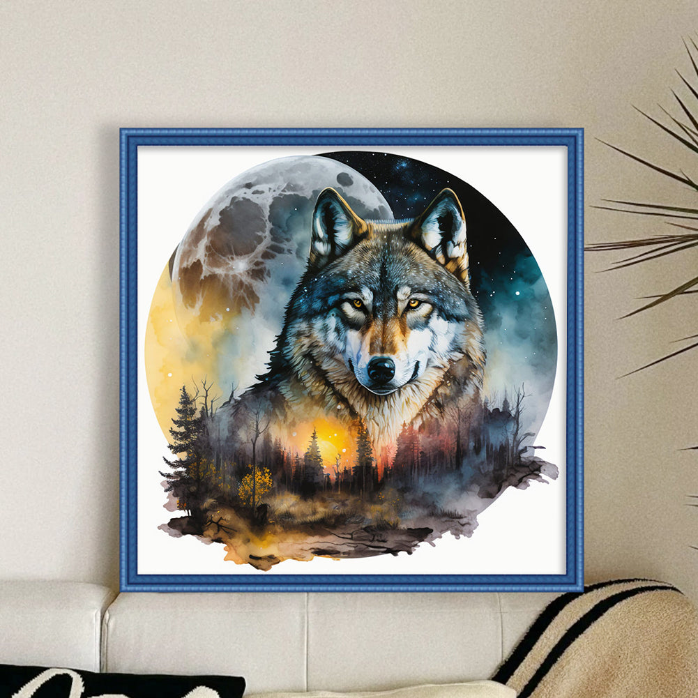 Wolf - 14CT Stamped Cross Stitch 40*40CM(Joy Sunday)