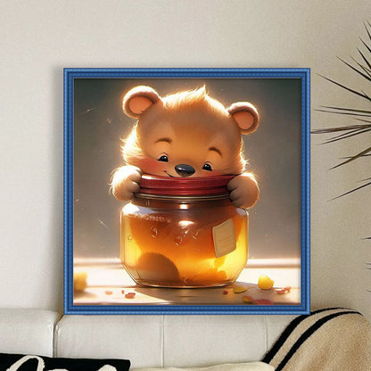 Honey Bear - 18CT Stamped Cross Stitch 30*30CM(Joy Sunday)