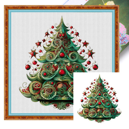 Christmas Tree - 11CT Stamped Cross Stitch 50*50CM(Joy Sunday)