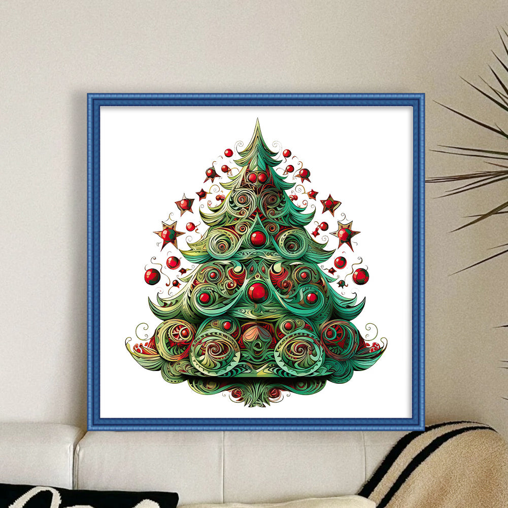 Christmas Tree - 11CT Stamped Cross Stitch 50*50CM(Joy Sunday)