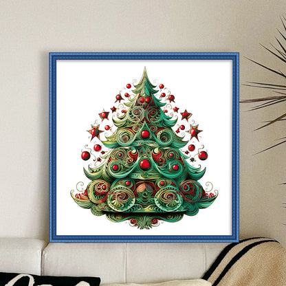 Christmas Tree - 11CT Stamped Cross Stitch 50*50CM(Joy Sunday)