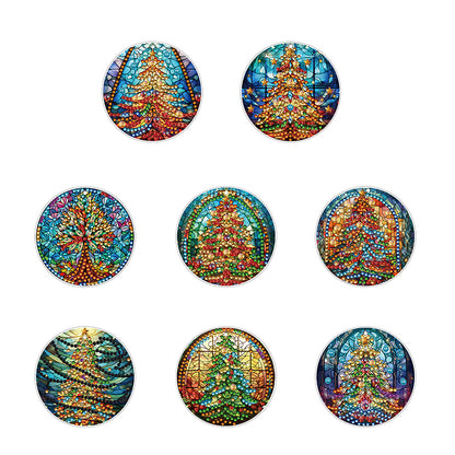 8 PCS Acrylic Single-Sided DIY Diamond Painting Hanging Pendant (Christmas Tree)