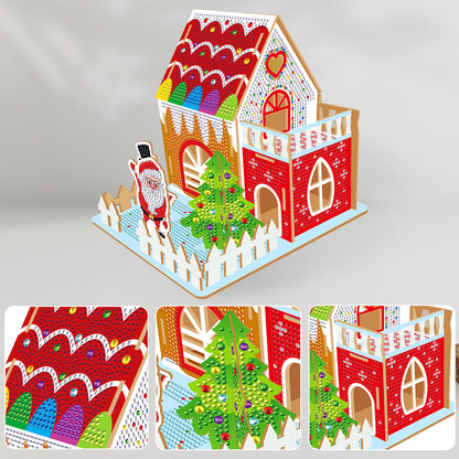 Wooden Diamond Painting Desktop Decor for Office Desktop Decor (Candy House)