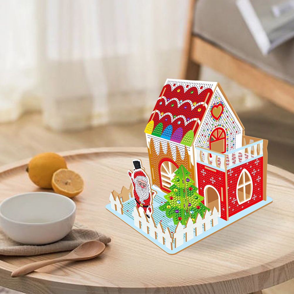 Wooden Diamond Painting Desktop Decor for Office Desktop Decor (Candy House)