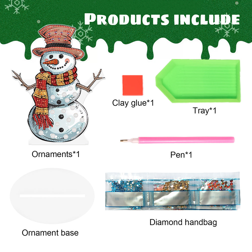 Diamond Painting Desktop Ornaments Kit for Office Desktop Decor (Snowman #6)